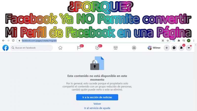 Facebook? NO Deja convertir Mi Perfil de Facebook en PÃ¡gina