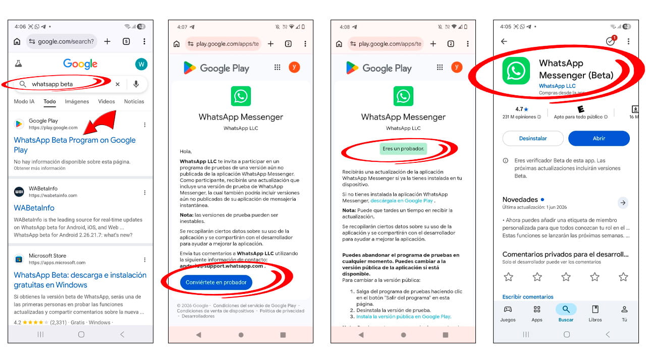 Cómo unirse a WhatsApp Beta desde Google Play