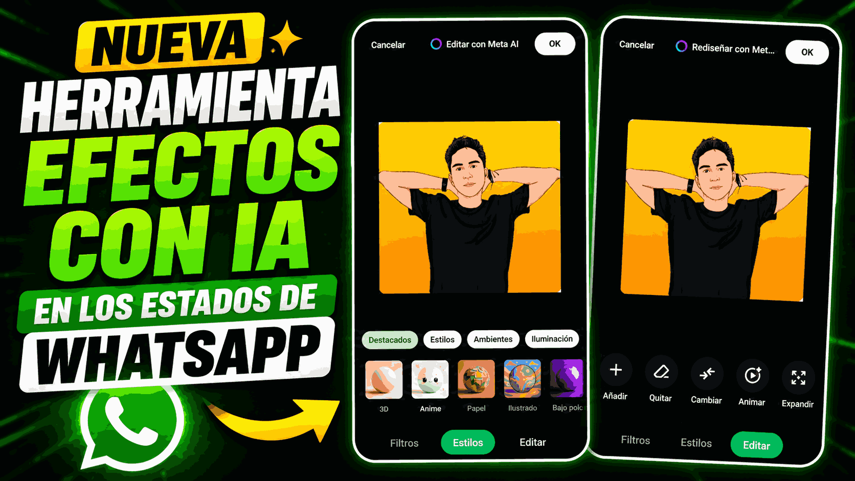 WhatsApp prepara los efectos generados por IA para los Estados 2026